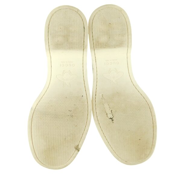 GUCCI GG Logo Monogram White Leather Signature Horse Bit Slip-on Boat Shoes 8 UK - Picture 8 of 11